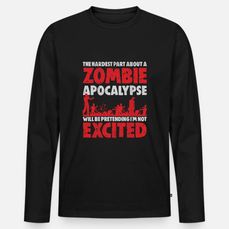 Zombie Apokalypse - Männer Premium Bio Langarmshirt - Schwarz