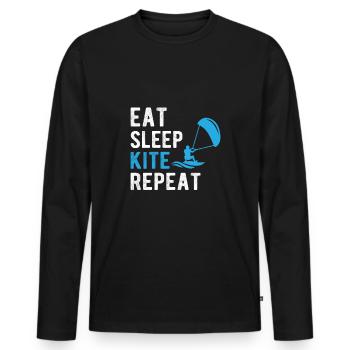 Kite surfing and kiting - Men's Premium Organic Long Sleeve Shirt - black - Front - Nico (187cm)