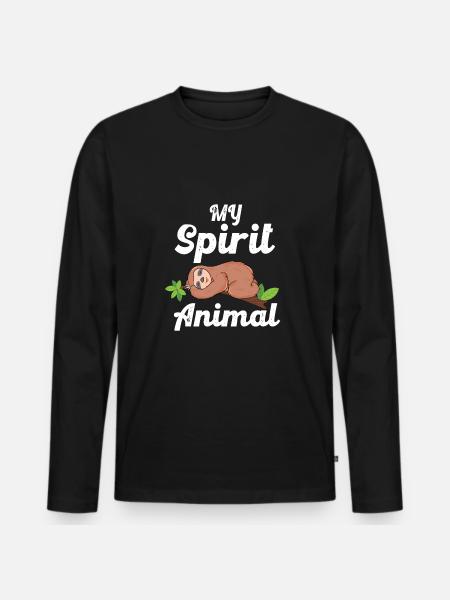 sloth - Men's Premium Organic Long Sleeve Shirt - black