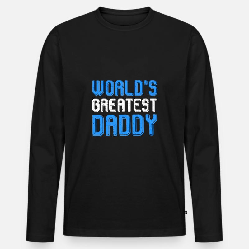World´s Greatest Daddy - Männer Premium Bio Langarmshirt - Schwarz