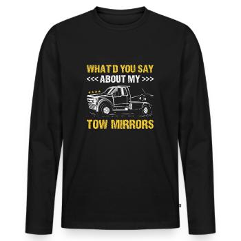 Que diriez-vous de My Tow Mirrors Tow Trucker - T-shirt manches longues Premium bio Homme - noir - Devant - Nico (187cm)