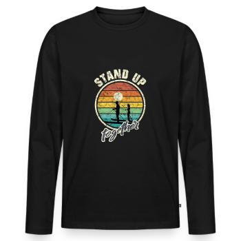 Stand Up Together - SUP - Partenaire Stand Up Paddle - T-shirt manches longues Premium bio Homme - noir - Devant - Nico (187cm)
