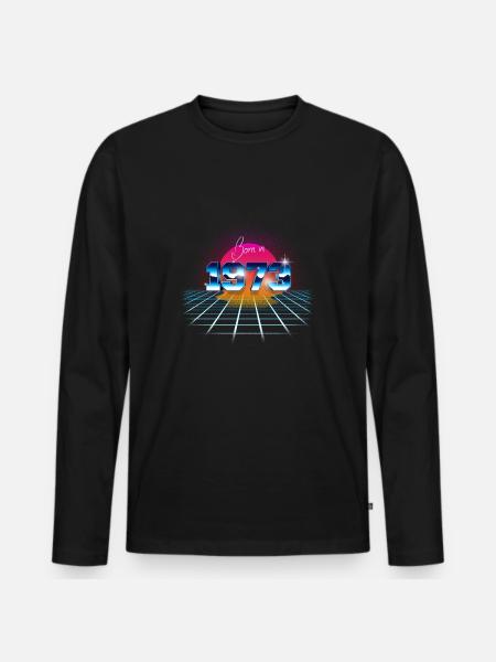 Born in 1973 - Men's Premium Organic Long Sleeve Shirt - black