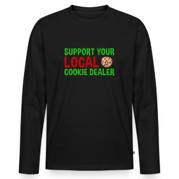 Baking Support Your Local Cookie Dealer Cookie - Männer Premium Bio Langarmshirt - Schwarz - Vorne - Nico (187cm)