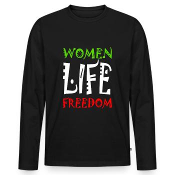 Women life freedom - T-shirt manches longues Premium bio Homme - noir - Devant - Nico (187cm)