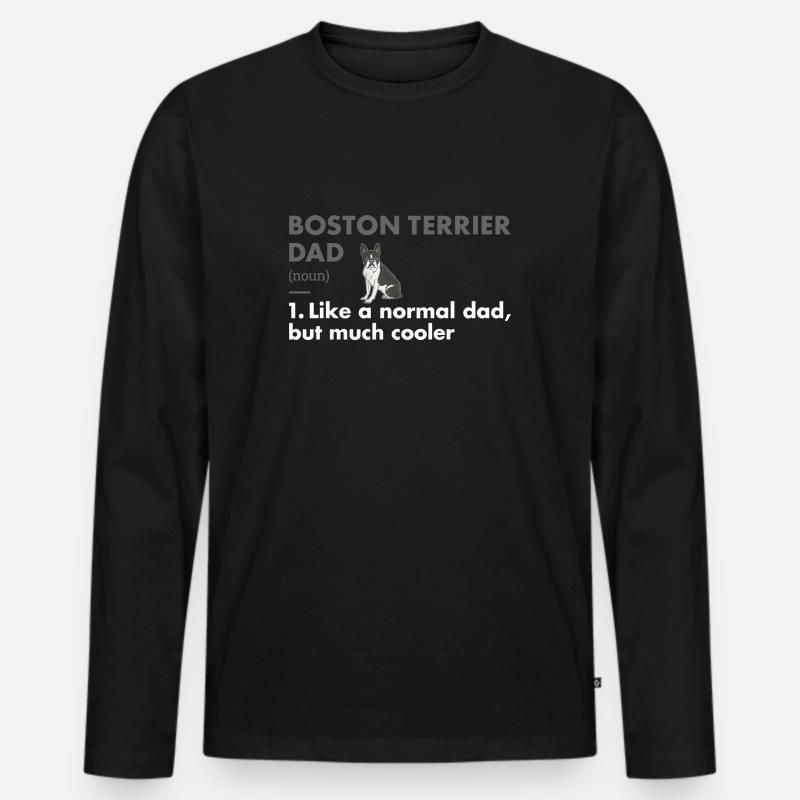 Boston Terrier Dad Definition - Männer Premium Bio Langarmshirt - Schwarz
