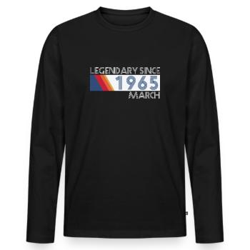 Retro SiFi Legendary depuis mars 1965 - Anniversaire - T-shirt manches longues Premium bio Homme - noir - Devant - Nico (187cm)