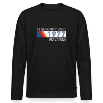 Retro SiFi Legendary depuis décembre 1977 - Naissance - T-shirt manches longues Premium bio Homme - noir - Devant - Nico (187cm)