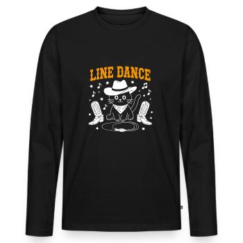 J’adore mon chat et la danse en ligne - T-shirt manches longues Premium bio Homme - noir - Devant - Nico (187cm)