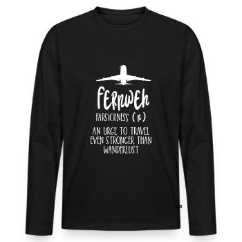 Travel Urlaub - Männer Premium Bio Langarmshirt - Schwarz - Vorne - Nico (187cm)