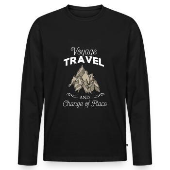 Travel vacation - Men's Premium Organic Long Sleeve Shirt - black - Front - Nico (187cm)