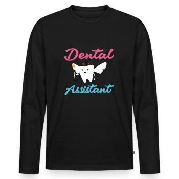 Hygienist Dental Assistant - Men's Premium Organic Long Sleeve Shirt - black - Front - Nico (187cm)