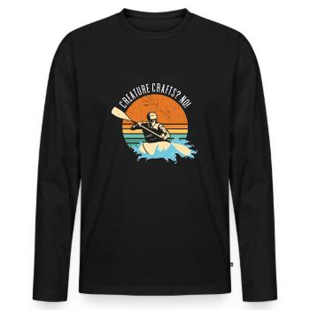 Creature Crafts? No! Whitewater Kayaking - Men's Premium Organic Long Sleeve Shirt - black - Front - Nico (187cm)