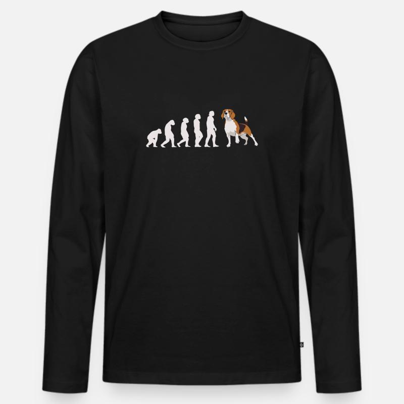 Evolution Beagle - Männer Premium Bio Langarmshirt - Schwarz