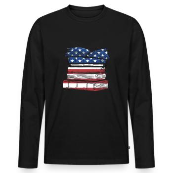Écrivain Nous Flag Écriture - T-shirt manches longues Premium bio Homme - noir - Devant - Nico (187cm)