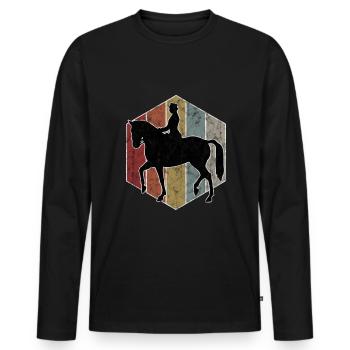 Dressage Équitation Cavaliers de dressage Équitation Équitation - T-shirt manches longues Premium bio Homme - noir - Devant - Nico (187cm)