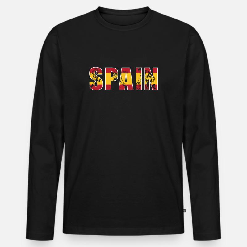 Spain Rugby - Männer Premium Bio Langarmshirt - Schwarz