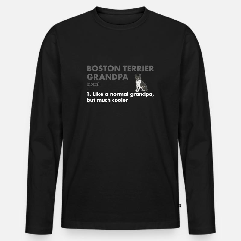 Boston Terrier Grandpa Definition - Männer Premium Bio Langarmshirt - Schwarz