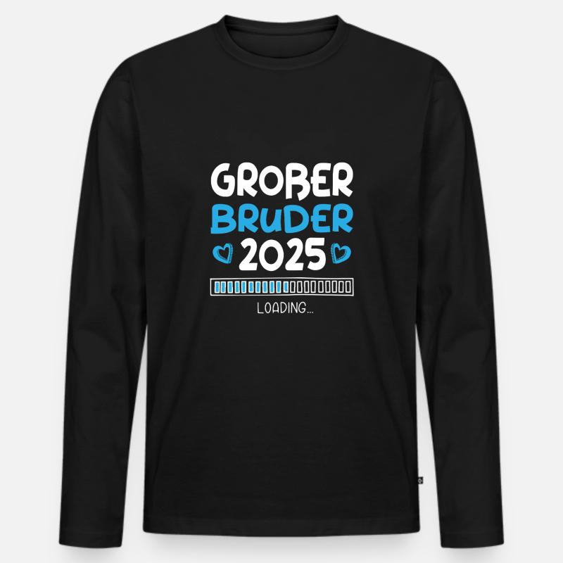 Großer Bruder 2025 Loading - Männer Premium Bio Langarmshirt - Schwarz