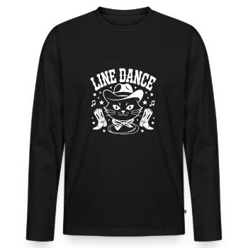 J’adore mon chat et la danse en ligne - T-shirt manches longues Premium bio Homme - noir - Devant - Nico (187cm)
