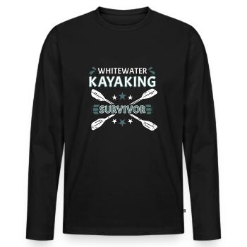Whitewater Kayaking Survivor - Men's Premium Organic Long Sleeve Shirt - black - Front - Nico (187cm)