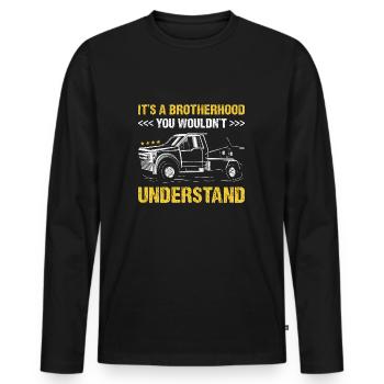 C’est une fraternité que vous ne comprendriez pas - T-shirt manches longues Premium bio Homme - noir - Devant - Nico (187cm)
