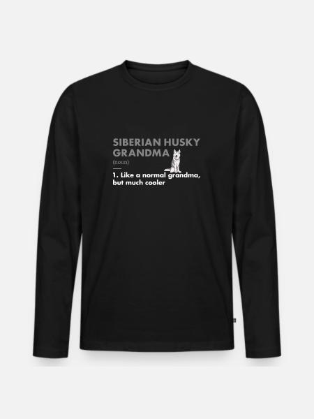 Siberian Husky Grandma Definition - Men's Premium Organic Long Sleeve Shirt - black