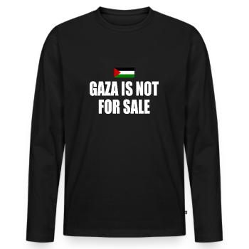 gaza is not for sale - Men's Premium Organic Long Sleeve Shirt - black - Front - Nico (187cm)