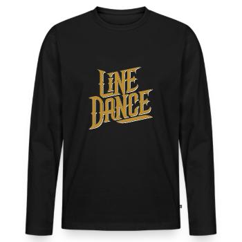 Line Dance Design for Dancers and Dance Group - Men's Premium Organic Long Sleeve Shirt - black - Front - Nico (187cm)