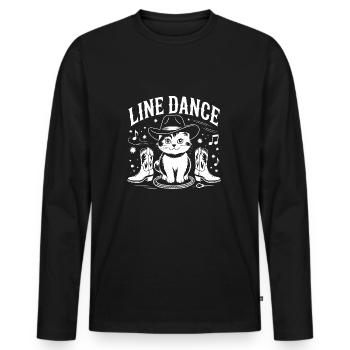 J’adore mon chat et la danse en ligne - T-shirt manches longues Premium bio Homme - noir - Devant - Nico (187cm)