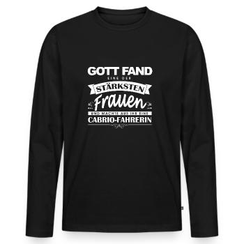 Cabrio Shirt-Gott fand - Männer Premium Bio Langarmshirt - Schwarz - Vorne - Nico (187cm)