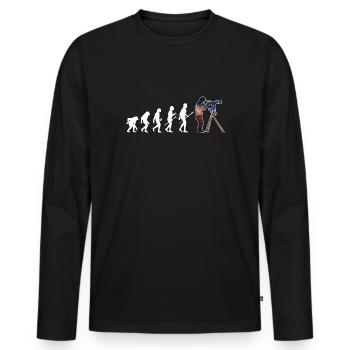 Astronomy Evolution Astrophotography Gift - Men's Premium Organic Long Sleeve Shirt - black - Front - Nico (187cm)
