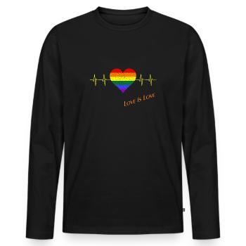 Lgbtq, Pride Month, Lgbt, Csd, Gay Pride - Männer Premium Bio Langarmshirt - Schwarz - Vorne - Nico (187cm)