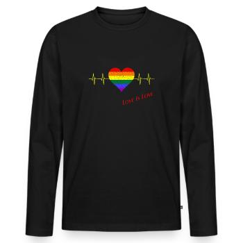 Lgbtq - Männer Premium Bio Langarmshirt - Schwarz - Vorne - Nico (187cm)