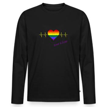 CSD, Pride Month, LGBTQ - Männer Premium Bio Langarmshirt - Schwarz - Vorne - Nico (187cm)