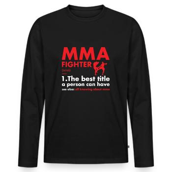 Sport Fighter Definition MMA - Männer Premium Bio Langarmshirt - Schwarz - Vorne - Nico (187cm)