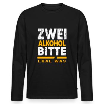 Bier Biergarten Trinkspruch Bierbauch - Männer Premium Bio Langarmshirt - Schwarz - Vorne - Nico (187cm)