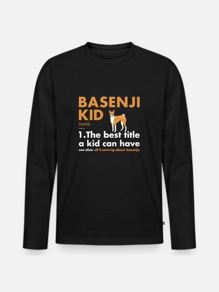 Dog Basenji Kid Definition - Men's Premium Organic Long Sleeve Shirt - black