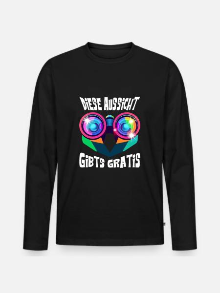 This view is free ! - Men's Premium Organic Long Sleeve Shirt - black