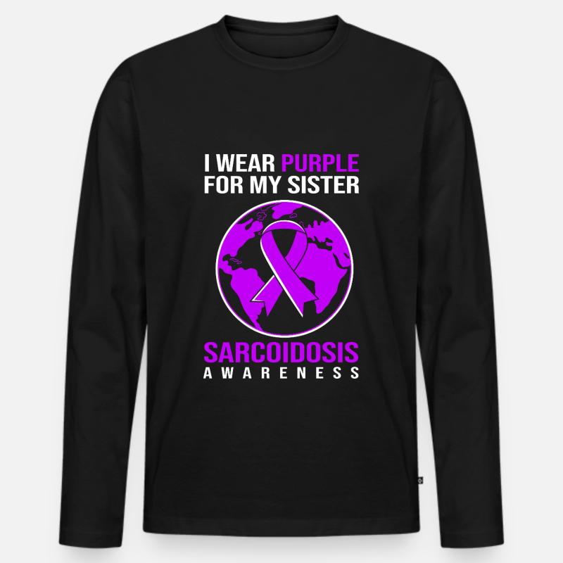 Sarkoidose Schwester - Männer Premium Bio Langarmshirt - Schwarz