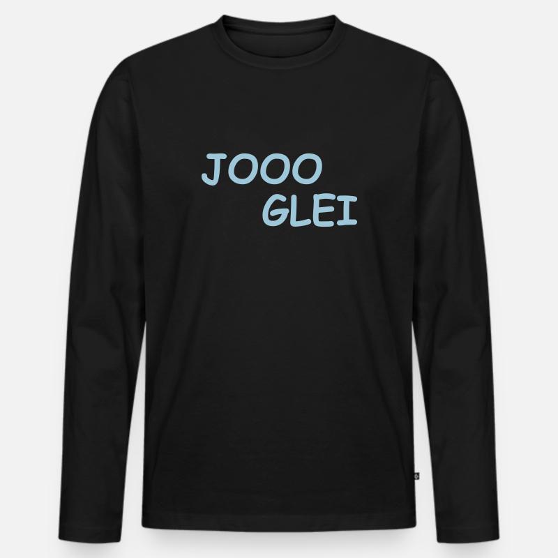 JOOO GLEI - Männer Premium Bio Langarmshirt - Schwarz