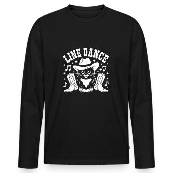 J’adore mon chat et la danse en ligne - T-shirt manches longues Premium bio Homme - noir - Devant - Nico (187cm)