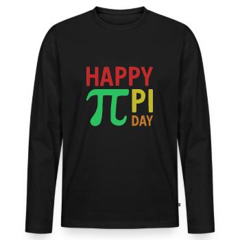 Math Happy Pi Day Pi - T-shirt manches longues Premium bio Homme - noir - Devant - Nico (187cm)