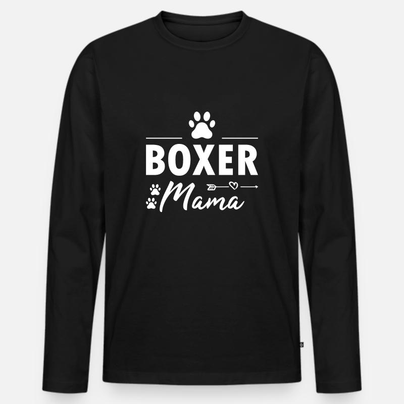 Boxer Mama - Männer Premium Bio Langarmshirt - Schwarz
