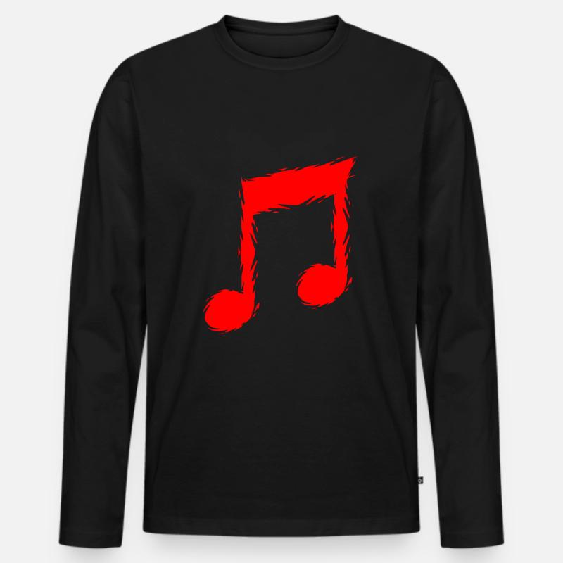 Musiknote Musik - Männer Premium Bio Langarmshirt - Schwarz