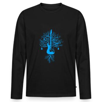 Guitar - T-shirt manches longues Premium bio Homme - noir - Devant - Nico (187cm)