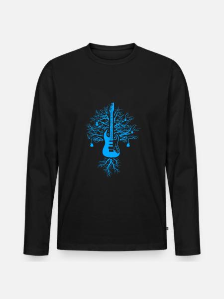 Gitarre - Männer Premium Bio Langarmshirt - Schwarz