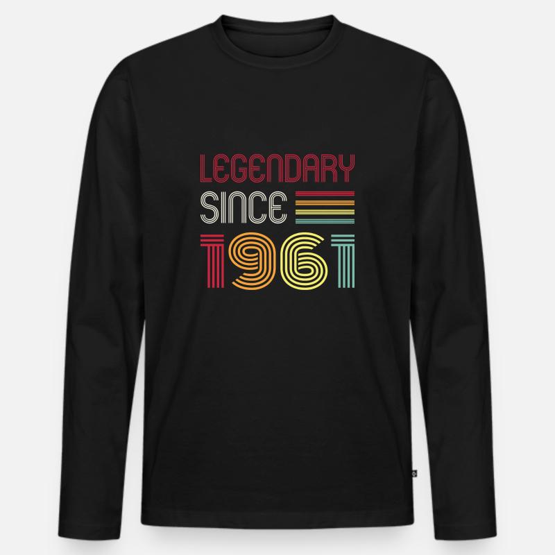 Birthday Legendary Since 1961 - Männer Premium Bio Langarmshirt - Schwarz
