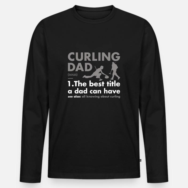 Sport Dad Definition Curling - Männer Premium Bio Langarmshirt - Schwarz