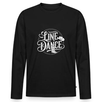 Line Dance Design for Dancers and Dance Group - Men's Premium Organic Long Sleeve Shirt - black - Front - Nico (187cm)